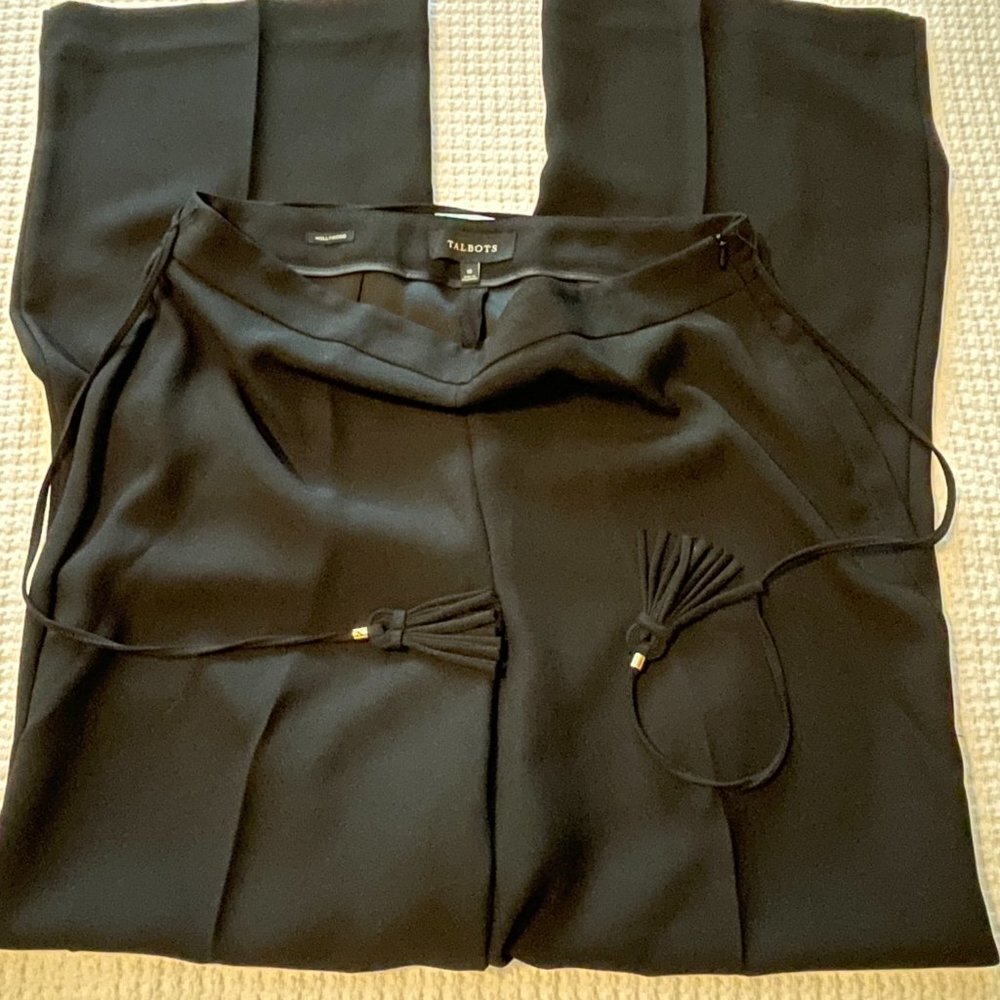 Talbots Hollywood Black High Waist Straight Leg Office Pants Trousers Size 10 - Picture 10 of 14